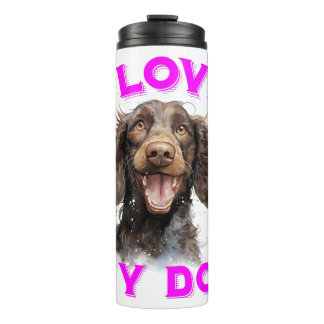 Garrafa Térmica Gourde "I Love My Dog" – Illustration Épagneul    