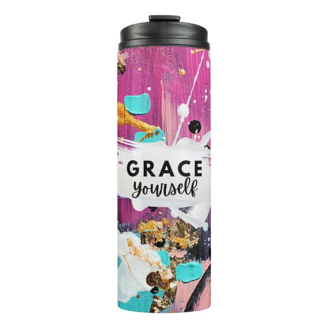 Garrafa Térmica Grace Yourself Abstrato Tumbler Inspiration (Frente)