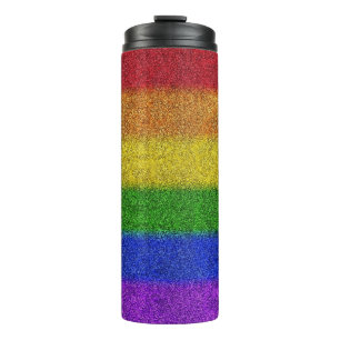 Garrafa Térmica Gradação da Glitter do Rainbow
