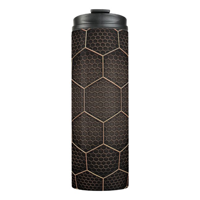 Garrafa Térmica Grade de hexágono de textura de fundo d (Frente)