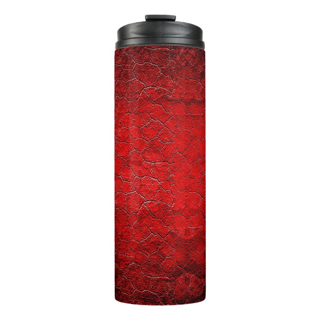 Garrafa Térmica Gradiente preto de textura do gradiente vermelho (Frente)