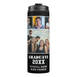 Garrafa Térmica Graduação da Colagem de Fotos Moderna com Tipograf