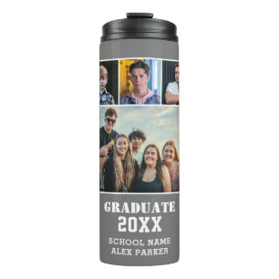 Garrafa Térmica Graduação da Colagem de Fotos Moderna com Tipograf