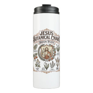 Garrafa Térmica Gráfico Botânico de Jesus Plantas Bíblicas Jesus B