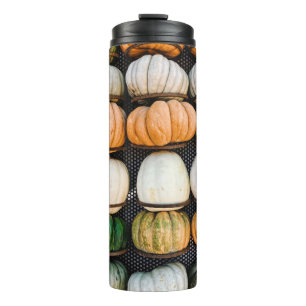 Garrafa Térmica Gráfico de abóboras laranja e verde