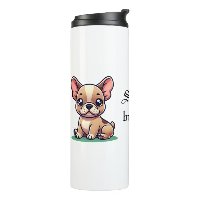 Garrafa Térmica Gráfico de Citação do Bulldog Francês Colorida (Giro à esquerda)