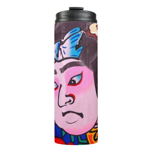 Garrafa Térmica Gráfico de Kiteart Tradicional Japonês,pipa,samur (Frente)