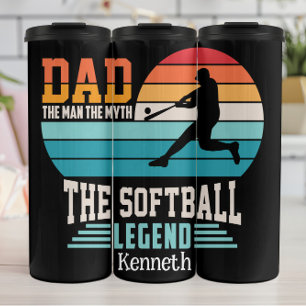Garrafa Térmica Gráfico de Legenda Softball do pai