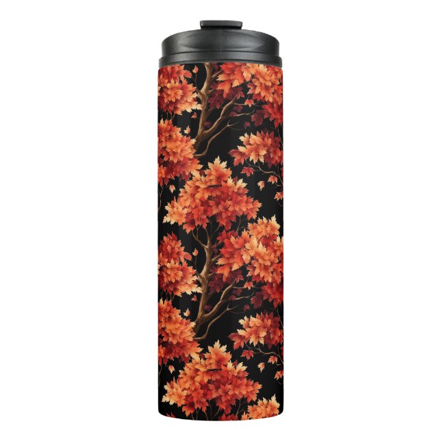 Garrafa Térmica Gráfico de padrão sem costura da árvore de mapeame (Frente)