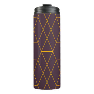 Garrafa Térmica Gráfico geométrico amarelo, roxo, simples, moder
