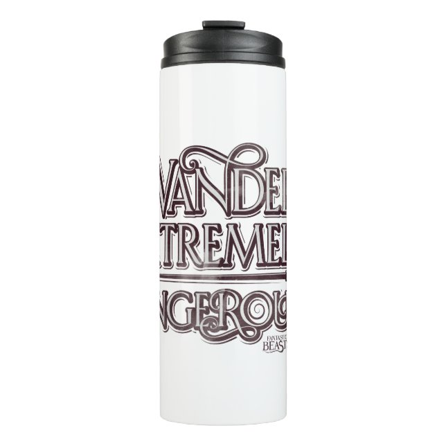 Garrafa Térmica Gráfico Wanded E Extremamente Perigoso - Branco (Frente)