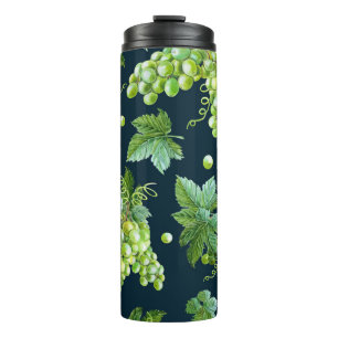 Garrafa Térmica Grama Verde: Padrão Escuro de Aquarela