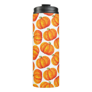Garrafa Térmica Grande abóbora laranja. Impressão simples com aq