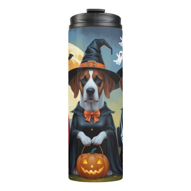 Garrafa Térmica Grande Dane Dogs Pumpkin Halloween Engraçado (Frente)
