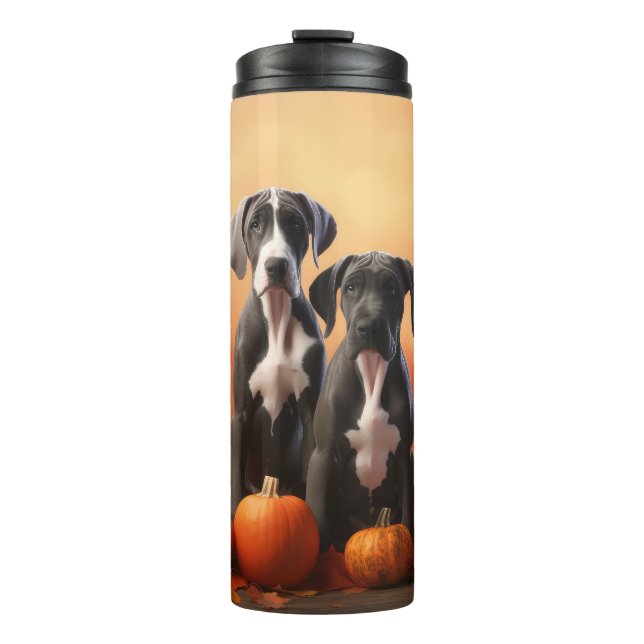 Garrafa Térmica Grande Dane Puppy Autumn Delight Pumpkin (Frente)