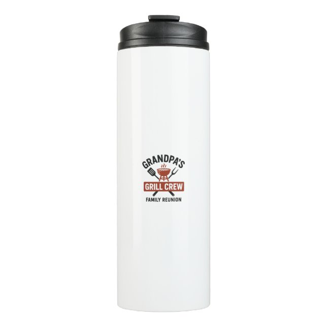 Garrafa Térmica Grandpa’s Grill Crew | Family BBQ Reunion Shirt (Frente)