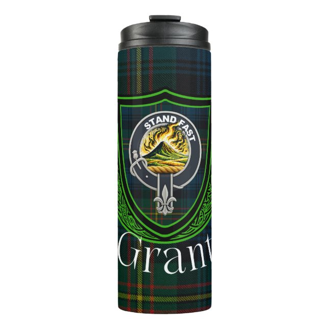 Garrafa Térmica Grant Scottish Clan Tartan & Crest (Frente)