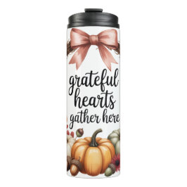 Garrafa Térmica Grateful hearts gather here pumpkin wreath 