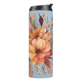 Garrafa Térmica Gratidão abençoada Floral Dia de Ação de Graças