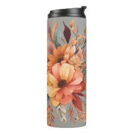 Garrafa Térmica Gratidão abençoada Floral Dia de Ação de Graças