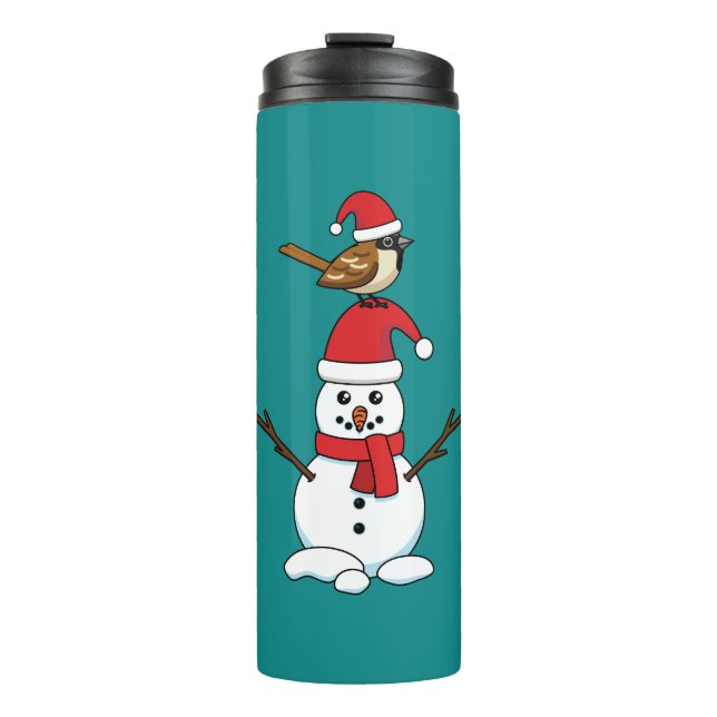 Garrafa Térmica Grátis Sparrow em Snowman (Frente)