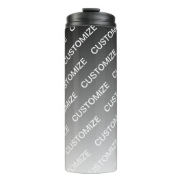 Garrafa Térmica Gray (changeable color) Ombre & Text Pattern