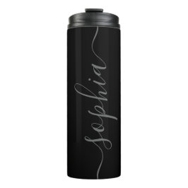 Garrafa Térmica Gray Script Personalizable Name Thermal Tumbler