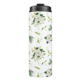 Garrafa Térmica Green White Floral Soft and Stylish