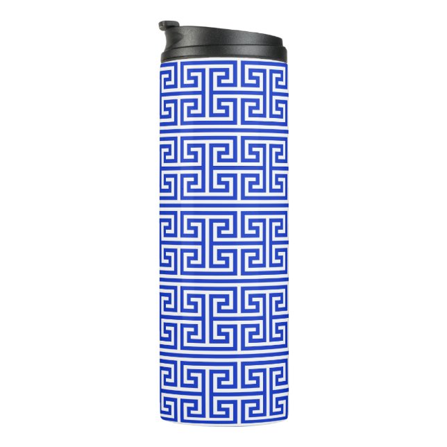 Garrafa Térmica Grego Meander Key Square H Patterno Blue (Rotação à direita)