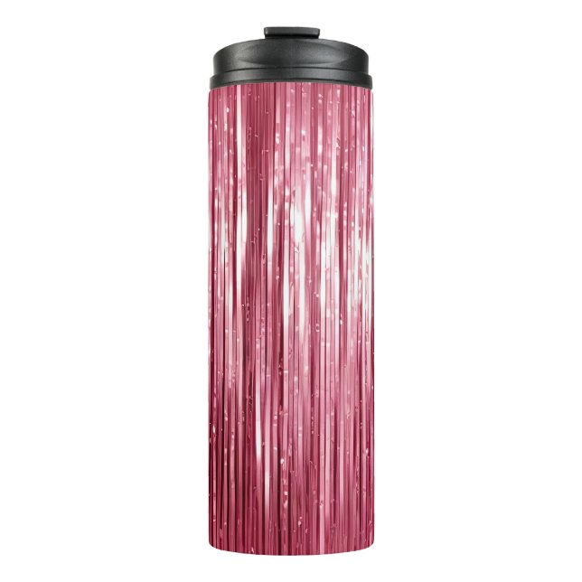 Garrafa Térmica Grelhas de Tinsel Rosa Girly (Frente)