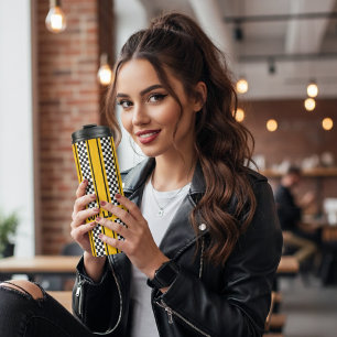 Garrafa Térmica Greve de Esporte da Corrida Amarela e Negra Person