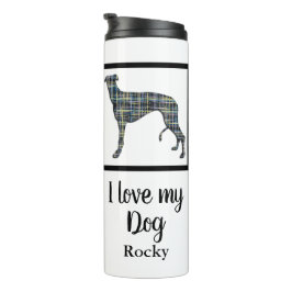 Garrafa Térmica Greyhound / Cachorro Amarelo e Azul Silhout