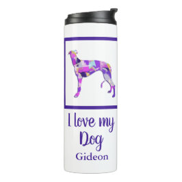 Garrafa Térmica Greyhound Lurcher Cute Dog Silhoule Purple PY&B