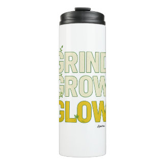 Garrafa Térmica GRIND.GROW.GLOW.—Tipografia Botânica Inspiradora