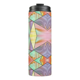 Garrafa Térmica Groovy 70s Púrpura rosa e padrão mármore cor-de-ro