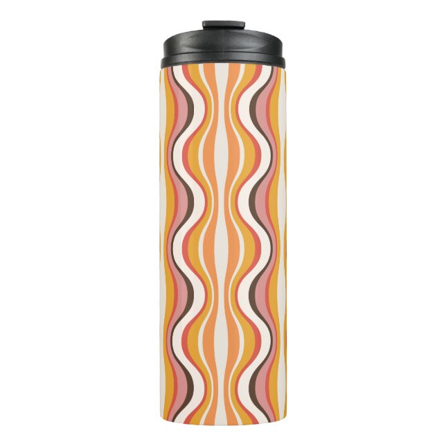 Garrafa Térmica Groovy, 70s retro style patterned travel mug (Frente)