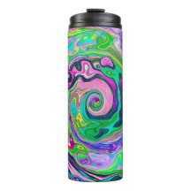 Groovy Abstrato Aqua e Marinho Lava Swirl