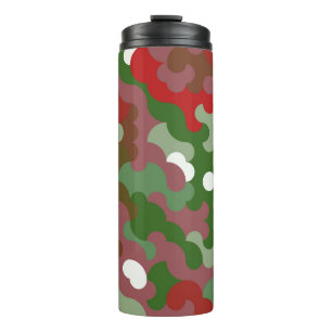 Garrafa Térmica Groovy Funky Retro Boho Vermelho e Verde Natal