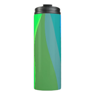 Garrafa Térmica Groovy Green E Blue Abstrato Art 305°