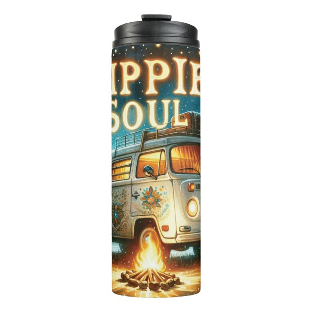 Garrafa Térmica Groovy Retro Hippie Tumbler (Frente)