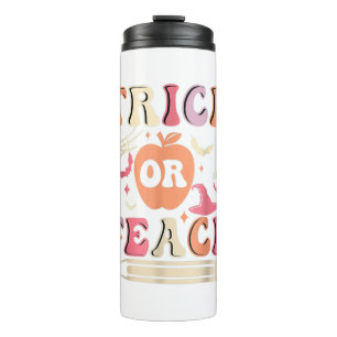 Garrafa Térmica Groovy Trick Or Teach Ghost Teacher Halloween Cost