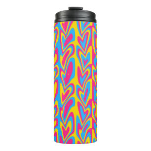 Garrafa Térmica Groovy Trippy Squiggly Quirky Pansexual Pride