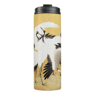 Garrafa Térmica Gruas Japonesas em Revoada Vintage Clássico Rico e