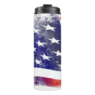 Garrafa Térmica Grunge American Flag Thermal Tumbler