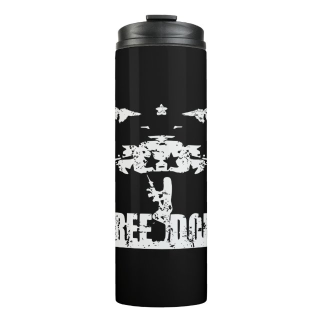 Garrafa Térmica Grunge FREEDOM Pintinho #USAPatriotGraphics © (Frente)