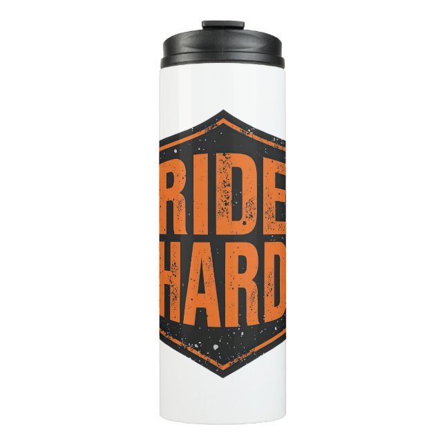 Garrafa Térmica Grunge Motorcycle "Ride Hard" Shield (Frente)