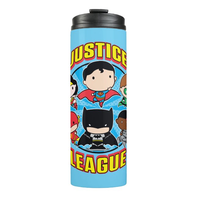 Garrafa Térmica Grupo da Liga da Justiça Chibi (Frente)