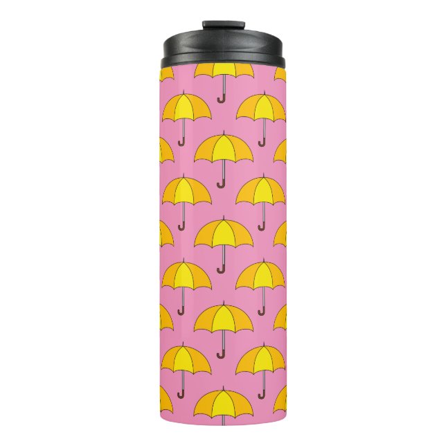 Garrafa Térmica Guarda-chuva Amarelo (Frente)