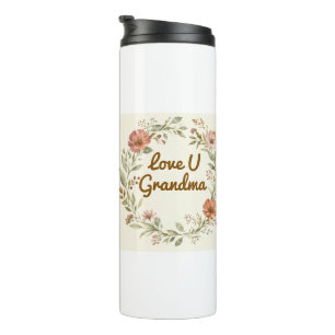 Garrafa Térmica Guirlanda Floral Personalizada para Avó
