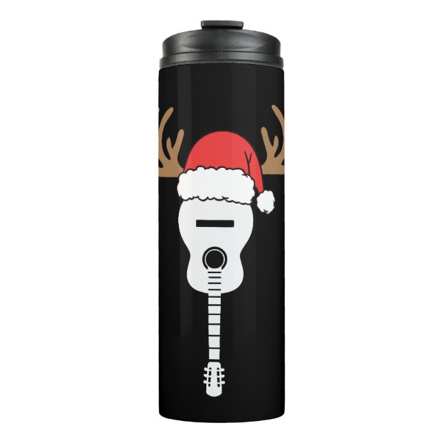 Garrafa Térmica Guitar Christmas Santa Hat Reindeer (Frente)